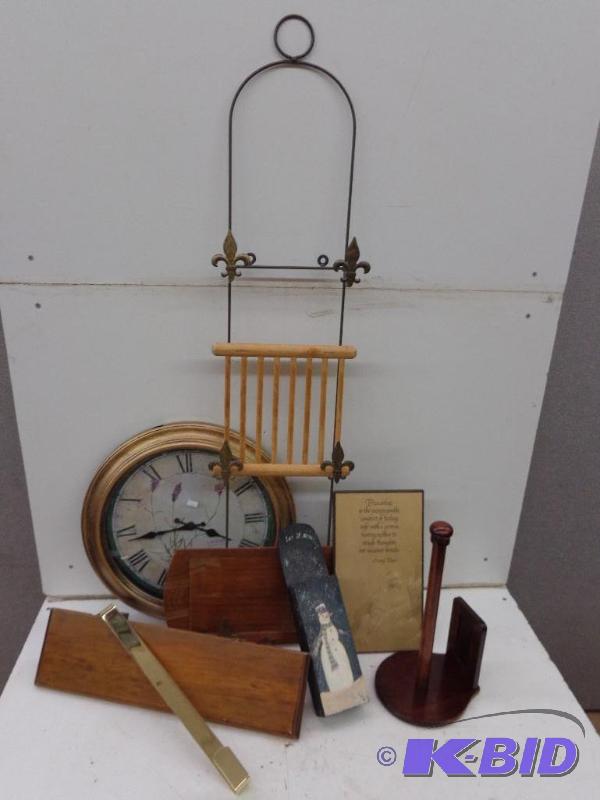 lot 138 image: Clock &nbsp16" diameter  Paper towel ...