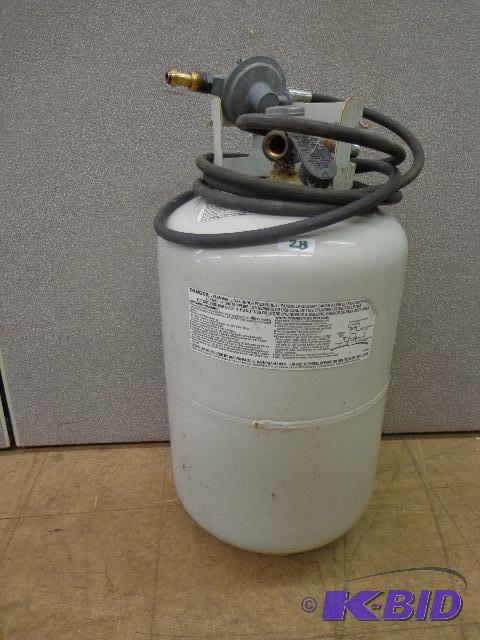 lot 28 image: Propane Tank   12" Long propane hose wit...
