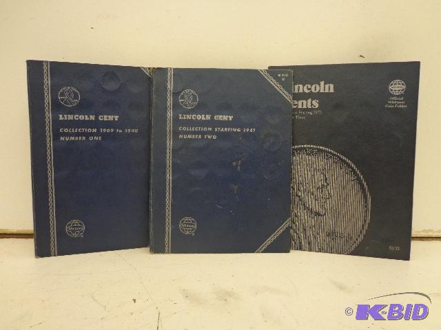 lot 52 image: Lincoln Pennies   3 seperate&nbspbooks  book...