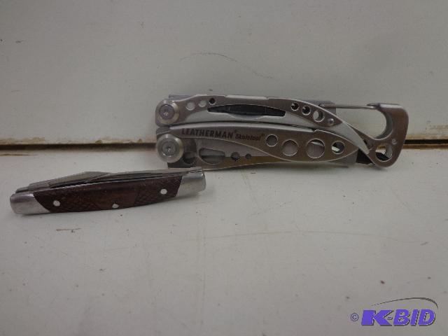 lot 53 image: Knives   1 Leatherman&nbspskeletool  1 Winch...