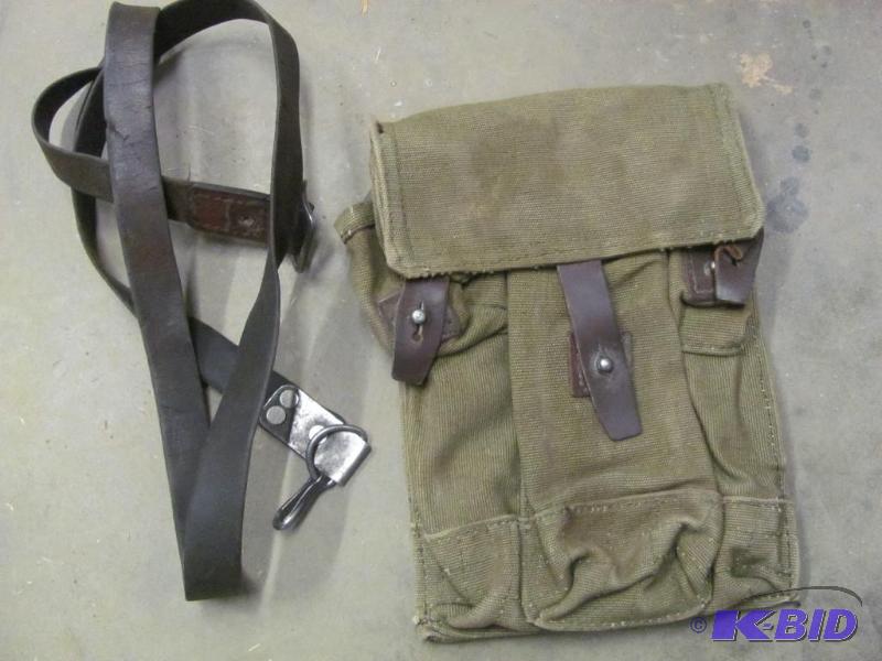 Military Surplus Green Canvas Triple Bag Mag ...