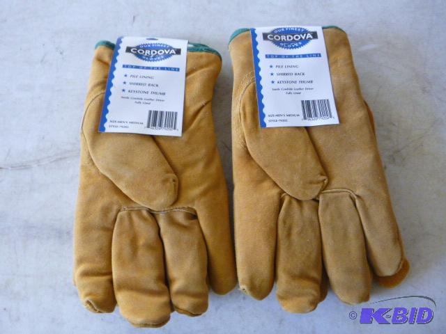 Two Pairs of Cordova Leather Gloves Pile lini...