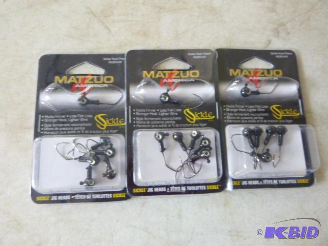 Three Packs of 6 Matzuo Sickle Jig Heads...