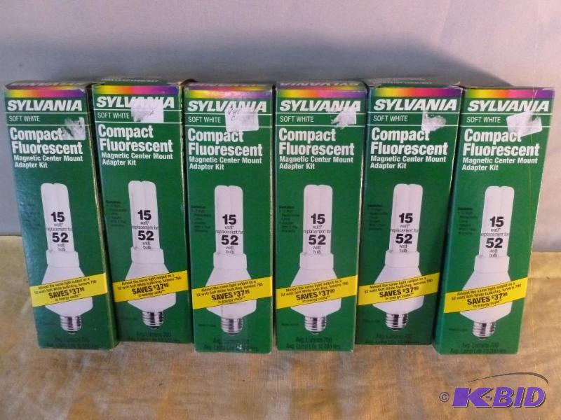 lot 189 image: Lot of six Sylvania compact florescent magnet...
