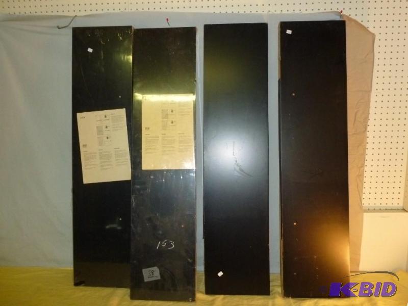 lot 219 image: Lot of four black Ikea - Lack wall mount wood...