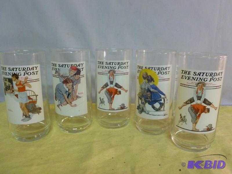 lot 233 image: Lot of five collectible Arbys Norman Rockwel...