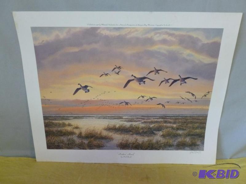 lot 30 image: Herb Booth " Honkers Marsh " signe...