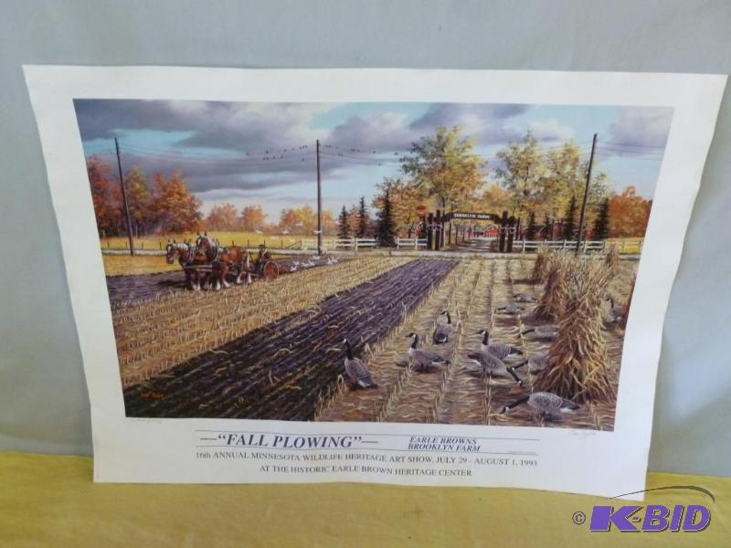 lot 32 image: Large Ken Zylla " Fall Plowing " si...