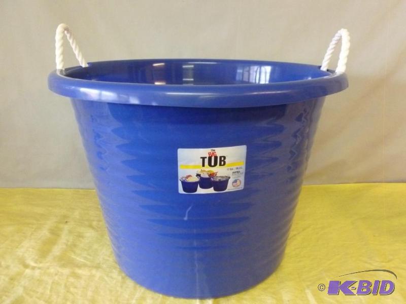 lot 51 image: The Big Tub 17 Gallon heavy gage plastic tub ...
