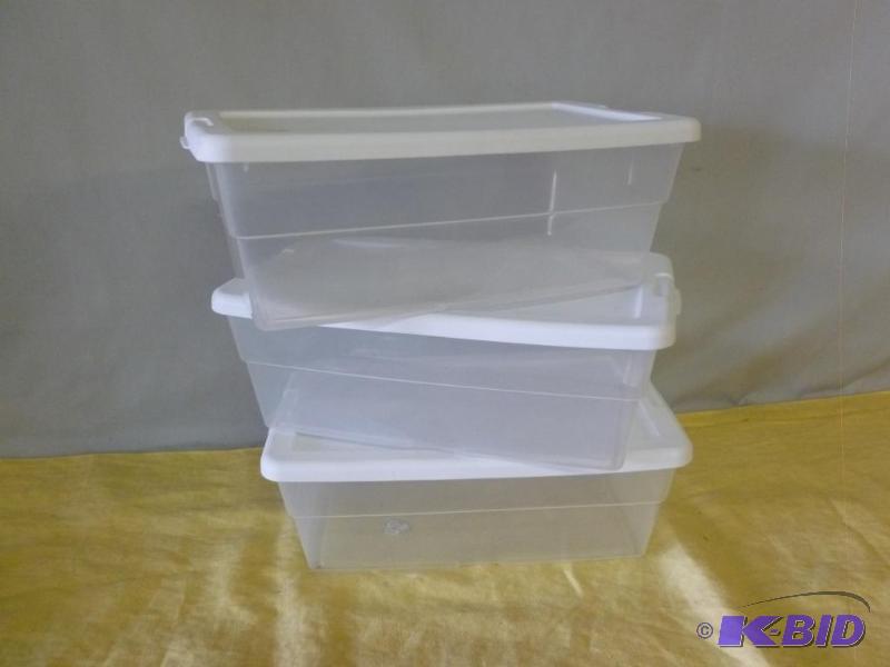 lot 64 image: Lot of three Sterlite plastic storage contain...