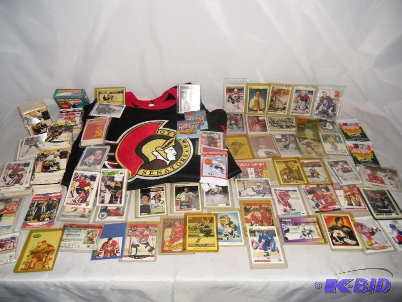 lot 17 image: Hockey Fans  Ottawa Senators Jersey & Hockey Trading Cards