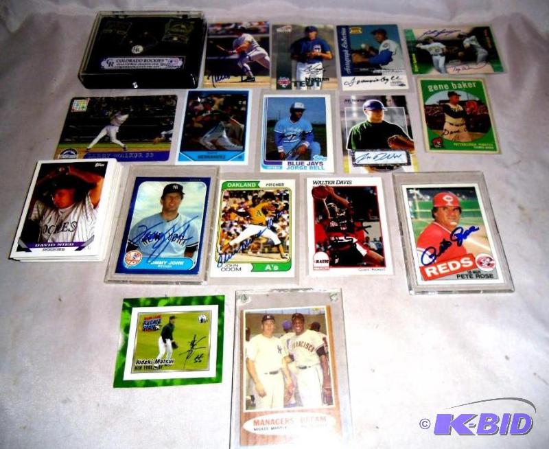 lot 32 image: Lot Baseball Cards  Managers Dream Mickey Mantle Willie Mays  Colorado Rockies Inaugural Set