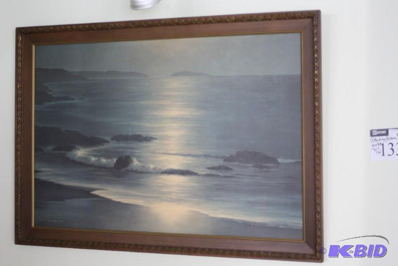 lot 133 image: (3) Framed Scenic PaintingsPrints Matted, app. 2 ct.