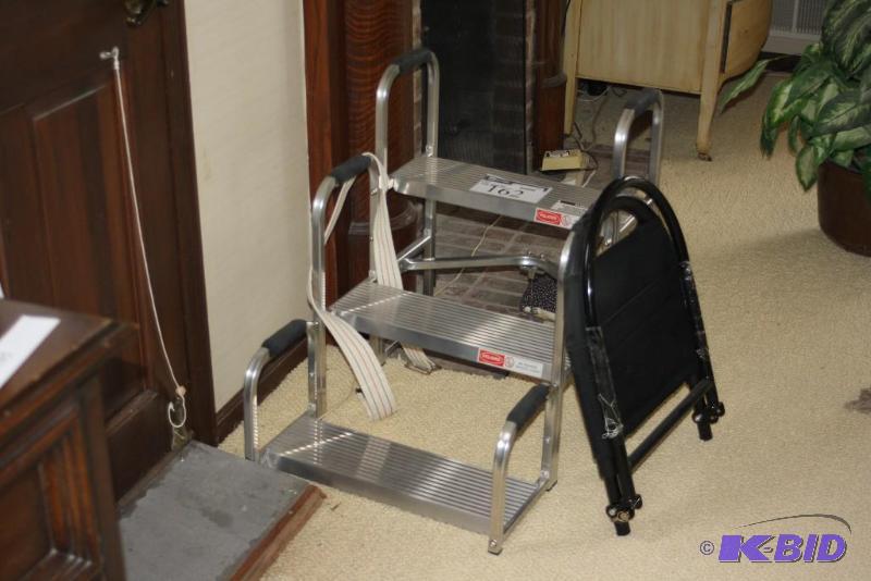 lot 162 image: (2) Including Metal Accessibility Steps, 3 Steps Folding Seat.