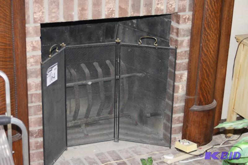 lot 164 image: (2) Metal Fire Screen & Grate