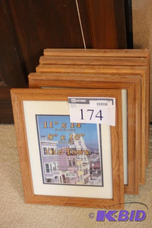 lot 174 image: (7) Matted Wooden Frames 11 x 14 Full Frame 8 x 10 wMatte.