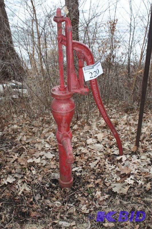 lot 220 image: RR Howell & Company Water Pump Red wHandle Made In Minneapolis, MN May Require Tools ForRemoval