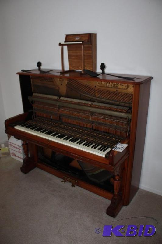 lot 232 image: Vintage Singer Piano Open Face Piano wTone steps Includes Mini-Piano.