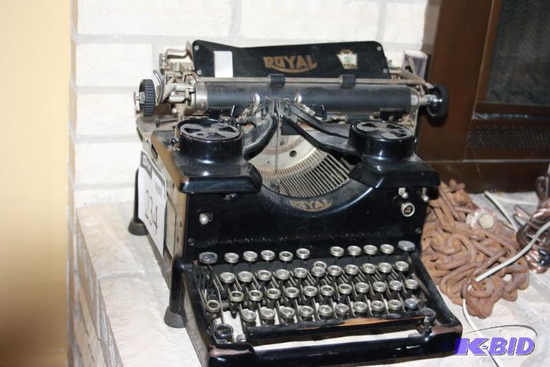 lot 234 image: Vintage Royal Typewriter Black Keys Press-Down & Move.