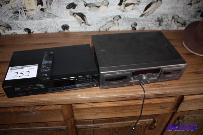 lot 252 image: (2) Miscellaneous Electornics Cassette Player Sony DVD or CD Player.