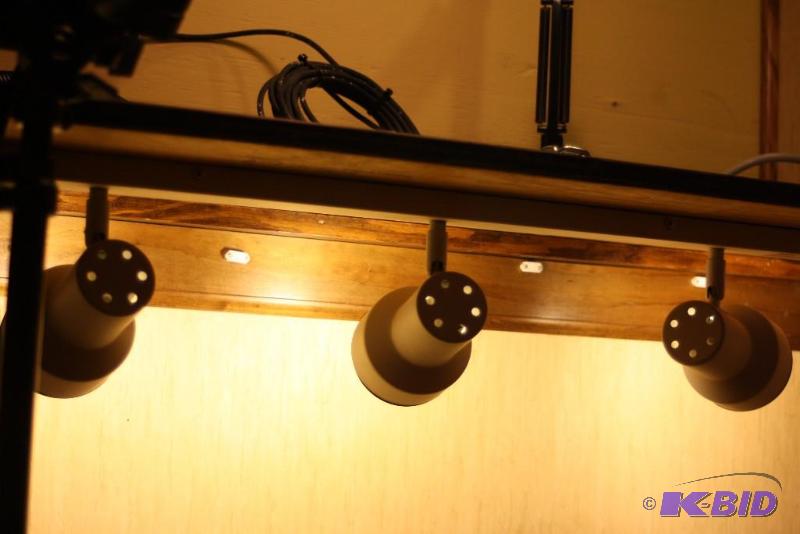 lot 35 image: (4) Decorative Lighting Fixtures Including Desk Lamps & Track Lighting wFixtures