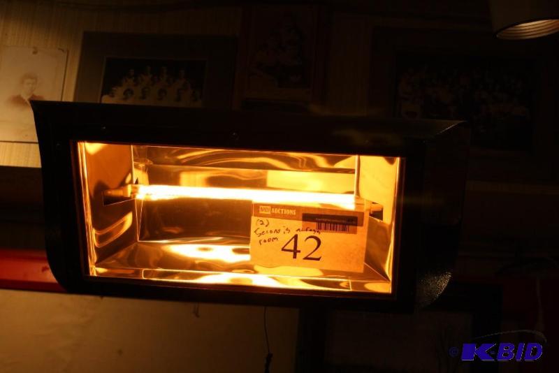 lot 42 image: (2) Heat Lamps Includes Bulbs. Turns OnOperational. Requires Tools For Removal.