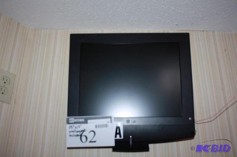 lot 62 image: Flat Screen LG Monitor & Wall Mount 15 x 12 Requires Tools For Removal.