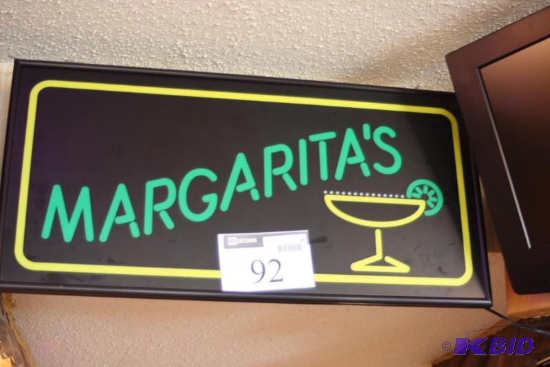 lot 92 image: Electronic Margarita Sign wMargarita Design Requires Tools For Removal YellowGreenBlack.