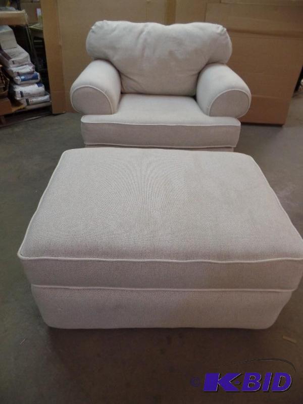 Upholstered Chair and Ottoman