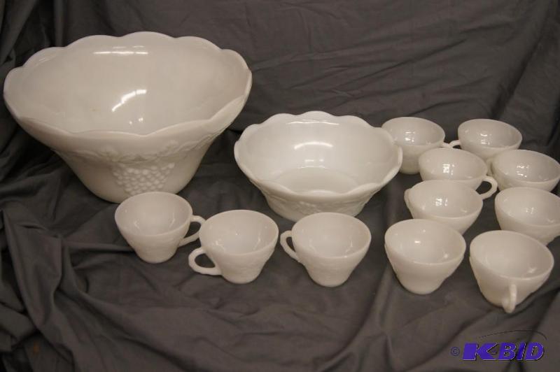 Punch Bowl and Cup Set