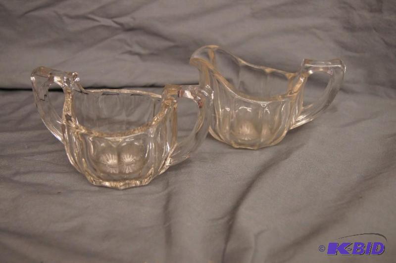 Heavy Glass Sugar & Creamer Set