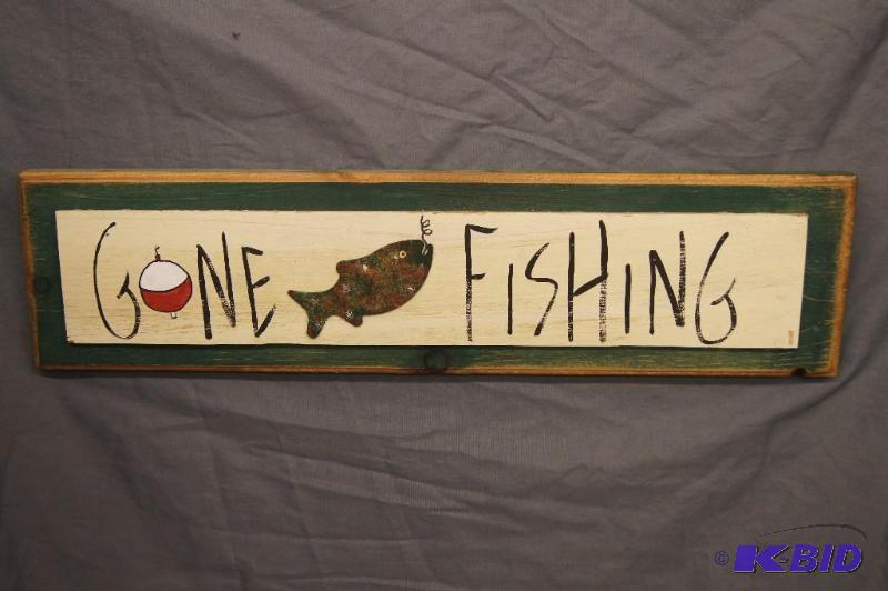 Gone Fishing Wooden Sign
