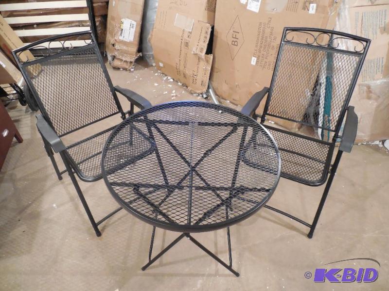Jordan 3pc Black Metal Bistro Table & Chairs Set