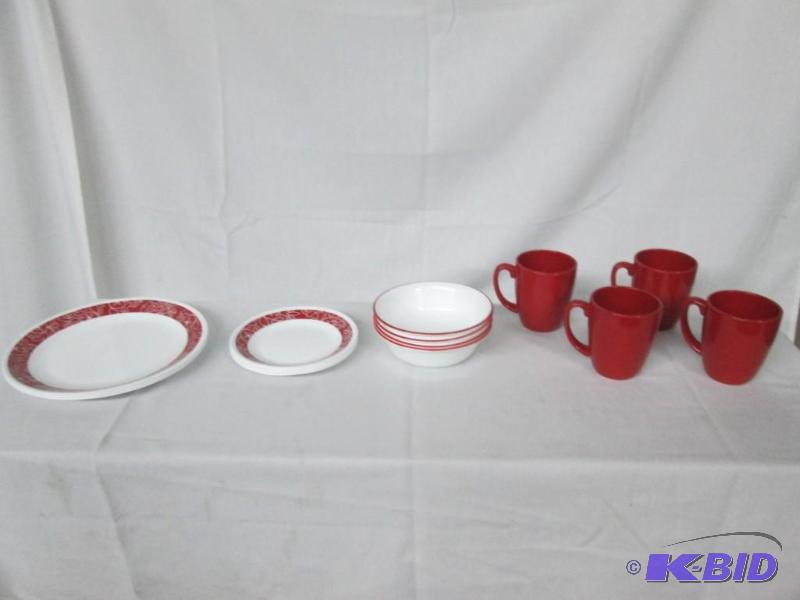 lot 21 image: Corelle Bandhani Dinnerware Set