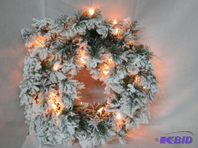 lot 43 image: McLeland Design 24 Flocked Pine Wreath