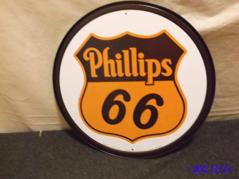 lot 13 image: Collectable metal Phillips 66 sign measuring ...