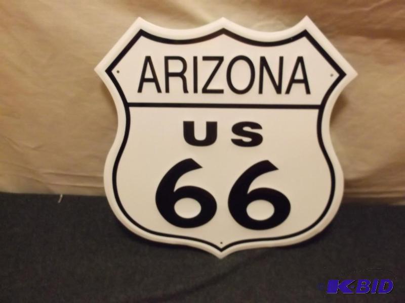 lot 26 image: Collectable metal Arizona US 66 sign measurin...