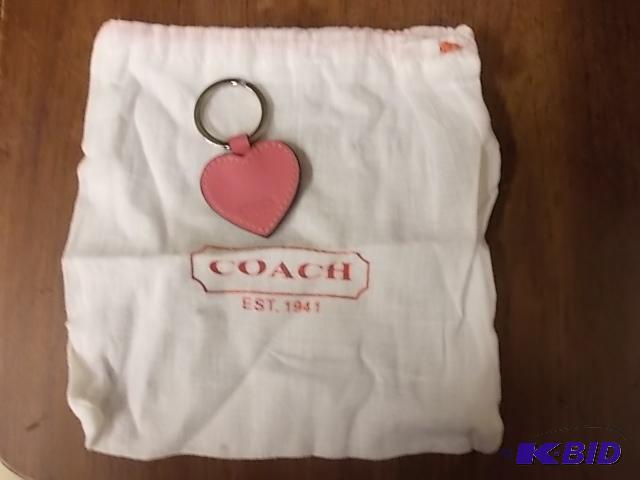 Authentic Coach Leather Heart Key Fob...