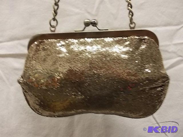 Gold Glitter Clutch with Chain Strap&nbsp...