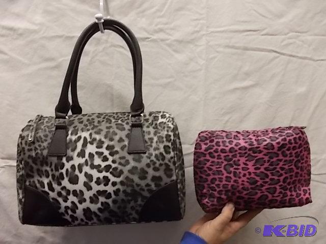 Black Leopard Handbag &amp Cosmetic Bag...