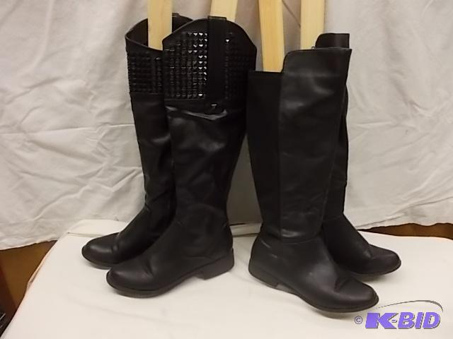 Black Studded Riding Boots and Black Riding B...