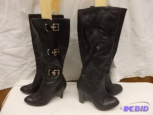 2 Pairs Black High Heel Boots Size 6&nbsp...