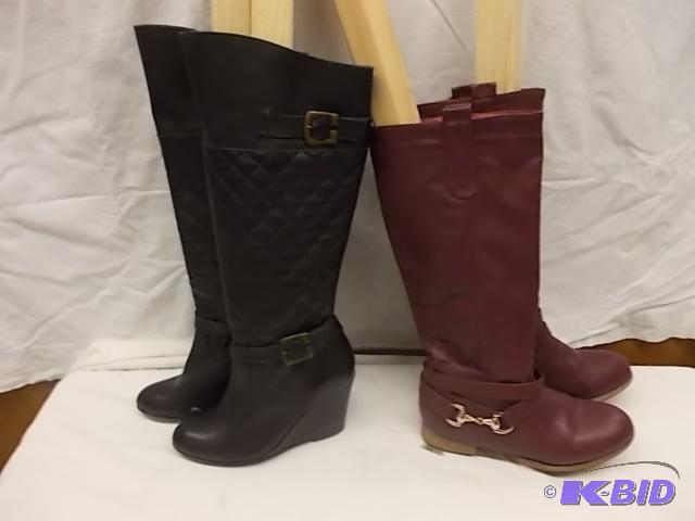Black Wedge Boots and Cranberry Riding Boots ...