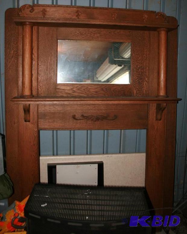 Antique Wood Fireplace Mantle