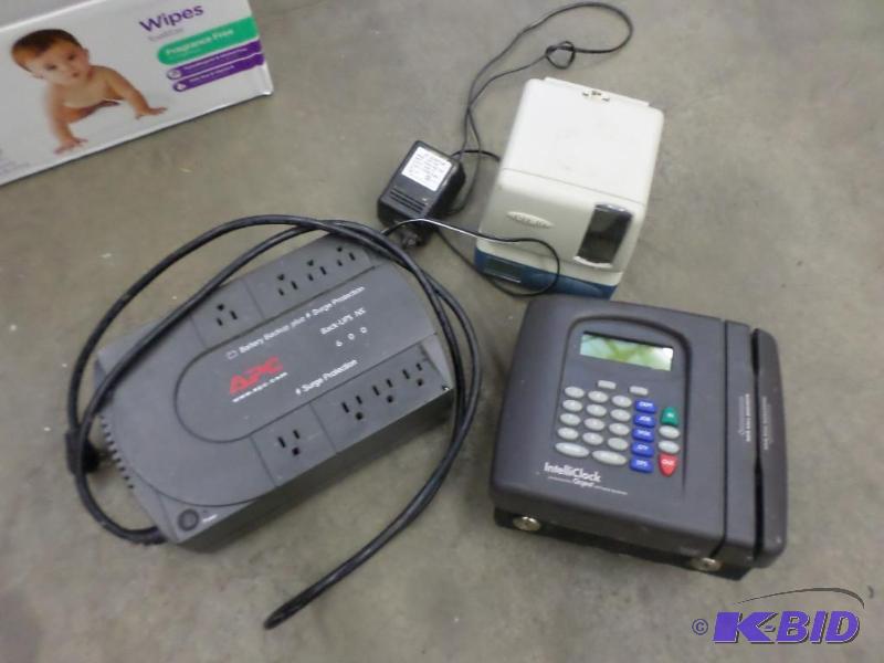 (2) Electronic Time-Card Clocks &amp (1) Bat...
