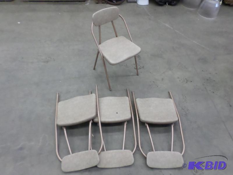 (4) Steel-Framed Folding Chairs...