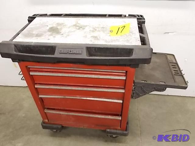 lot 17 image: Craftsman 5 Drawer Rolling Tool Cabinet...