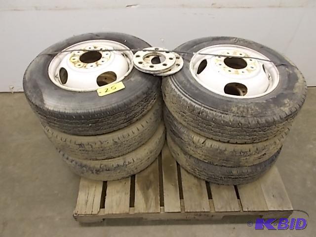 lot 25 image: (6) Firestone Steelex Radial Tires 8.00R16.5L...
