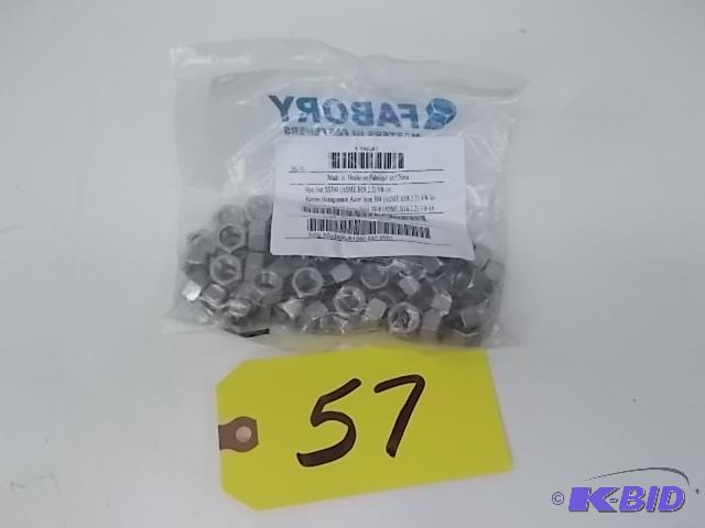 lot 57 image: 50 pk. Stainless Steel SS304 38-16 Hex Nuts...