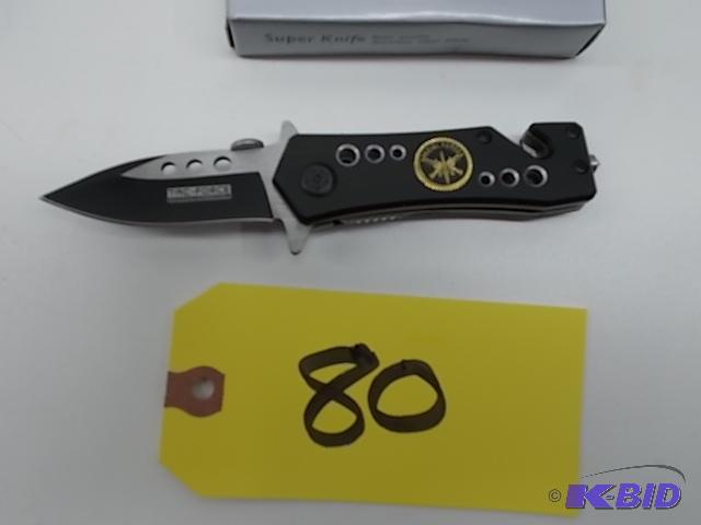 lot 80 image: Super Knife Y555SF Spring Assist Lock Blade R...